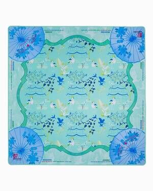 NEW OH MY MAHJONG veranda mat in blue